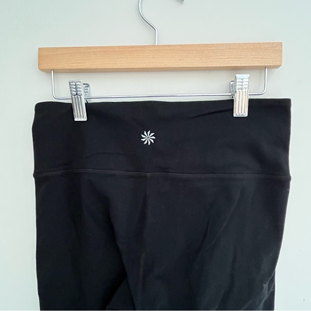 Athleta Black Leggings with Wide Waistband and Moisture-Wicking Fabric